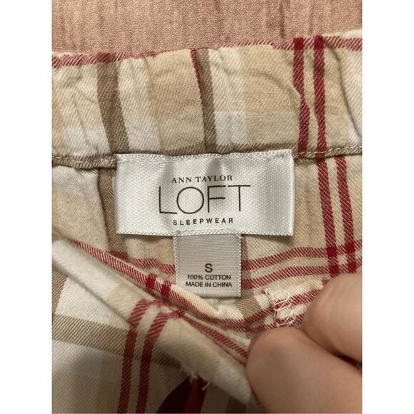 Ann Taylor LOFT Small sleepwear pajama lounge pants beige red - Picture 4 of 4